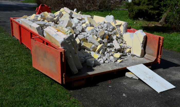 Concrete Dumpster 7 Low Boy Dumpster Rental 1