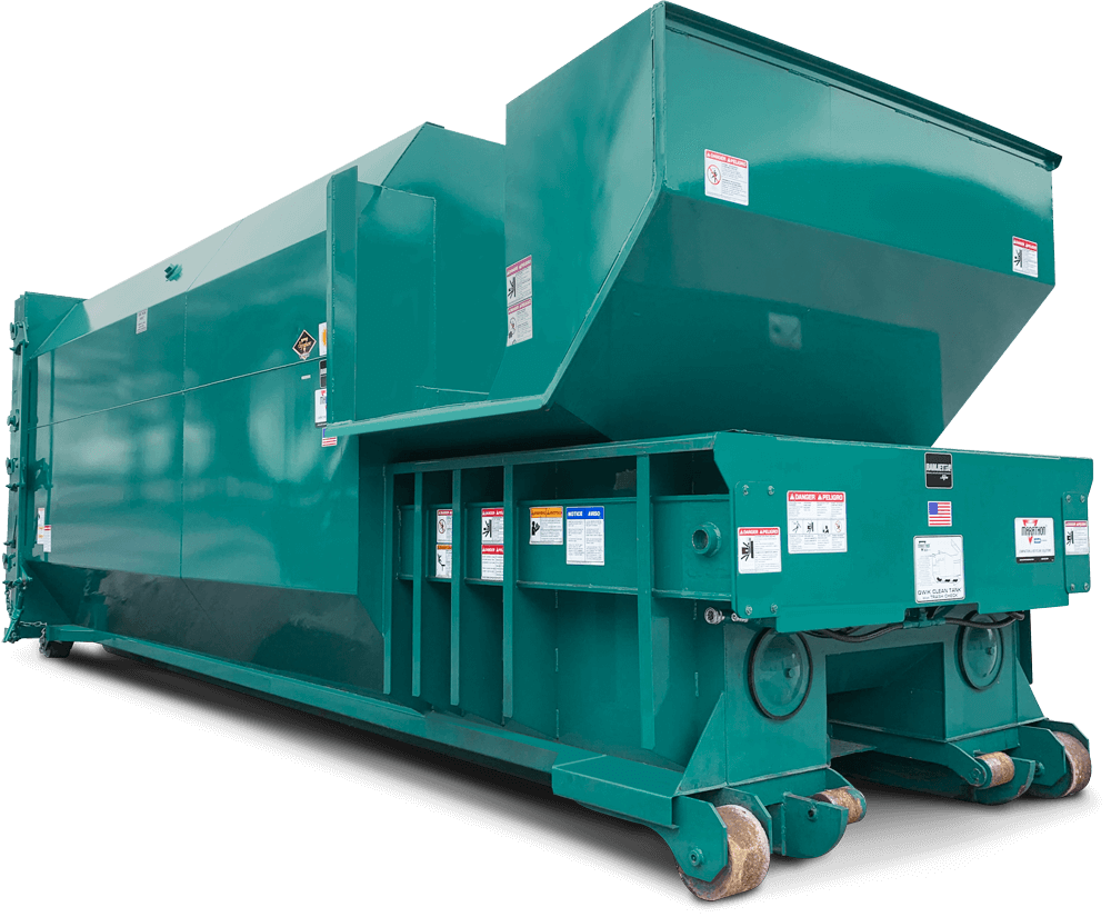 Commercial Dumpster 3 SC2 self contained trash compactor aqua